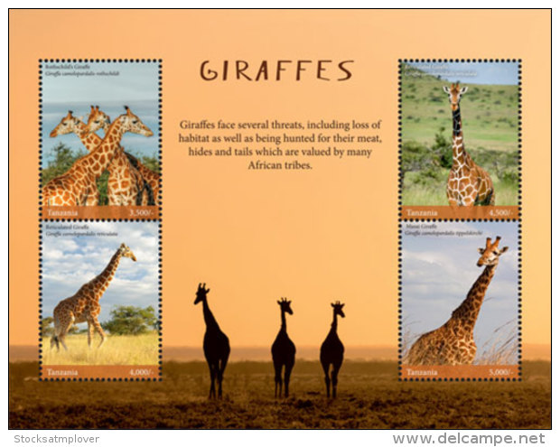 Tanzania 2017 Fauna Animals GIRAFFES  I201803 - Tanzania (1964-...)