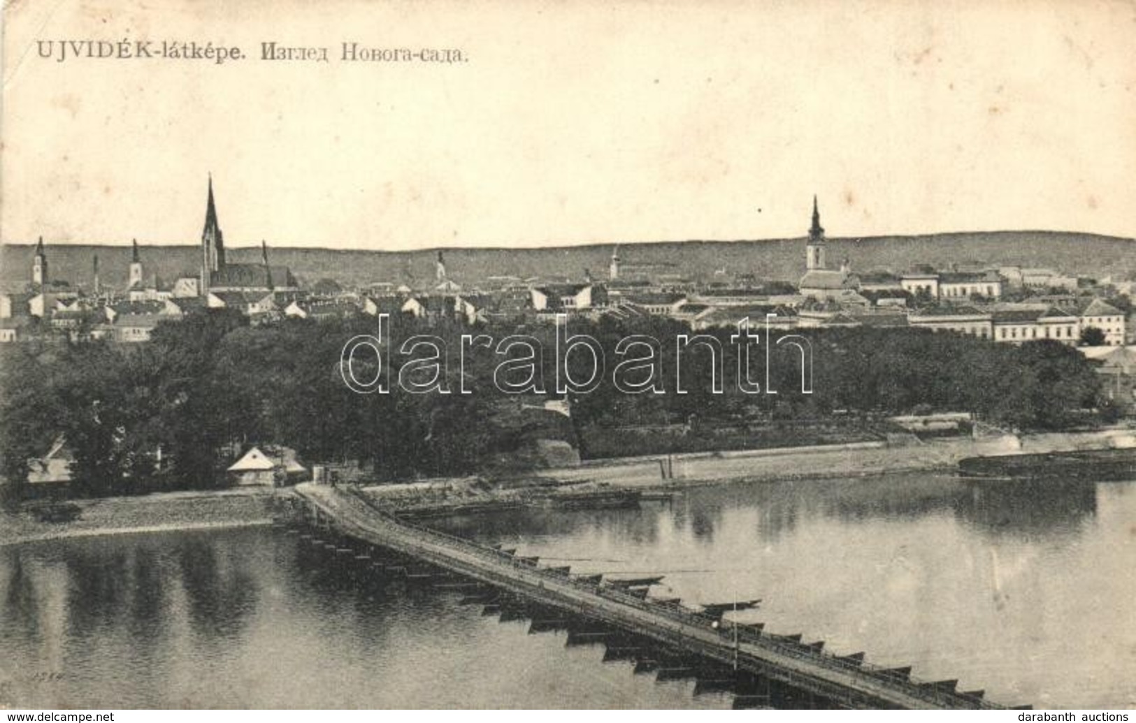 T3 Ujvidek, Novi Sad; Latkep, Pontonhid (hajohid). W. L. Bp. 6368. / General View, Pontoon Bridge (EK) - Zonder Classificatie