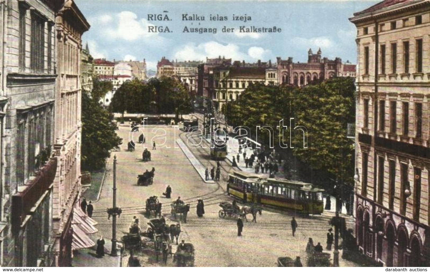 ** T2/T3 Riga, Kalku Ielas Izeja / Ausgang Der Kalkstrasse / Street View, Trams (EK) - Non Classés