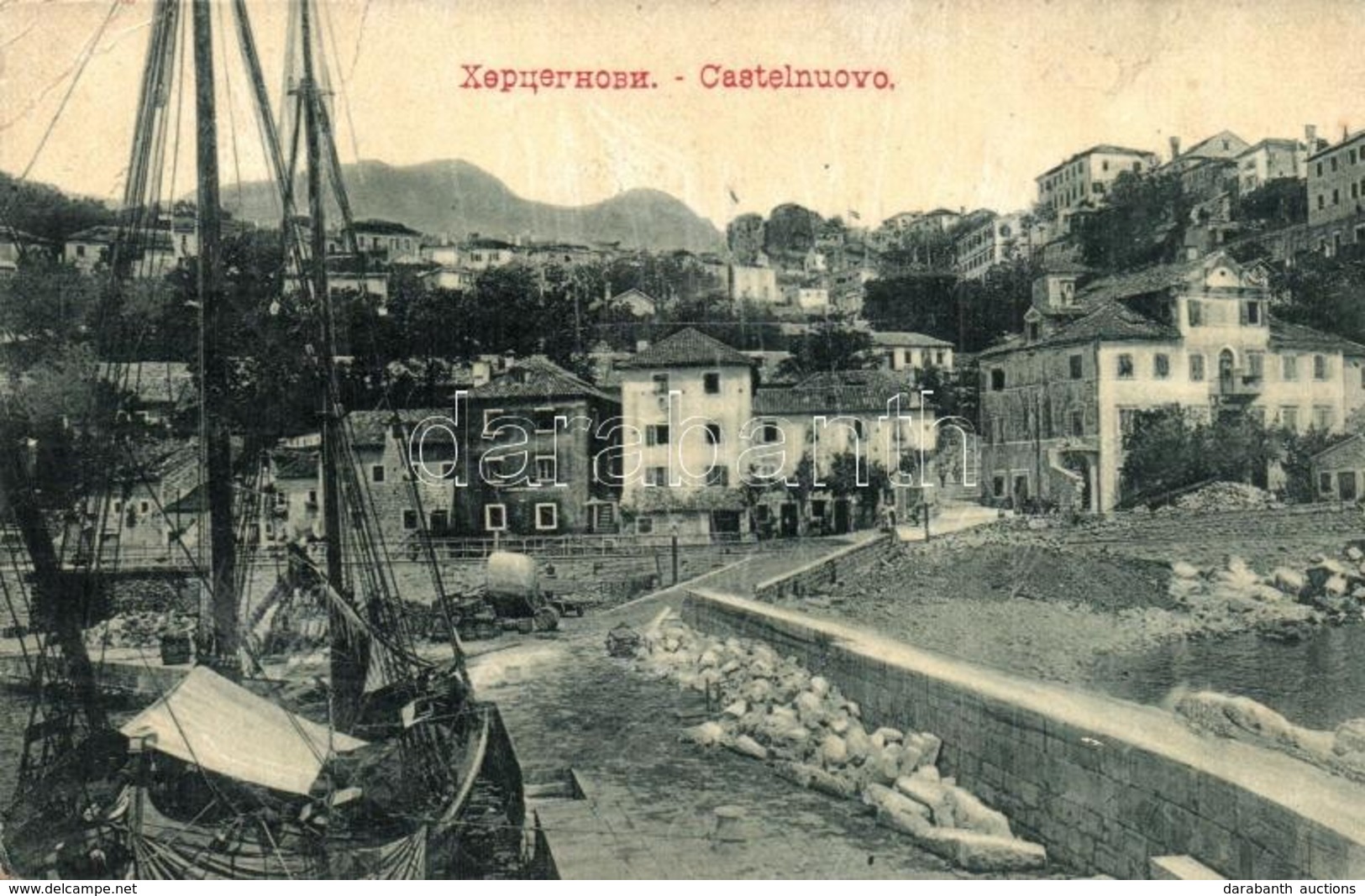 T3 Herceg Novi, Castelnuovo; Quay, Street View, Houses. W. L. Bp. 4715. Carlo Uva (EB) - Unclassified