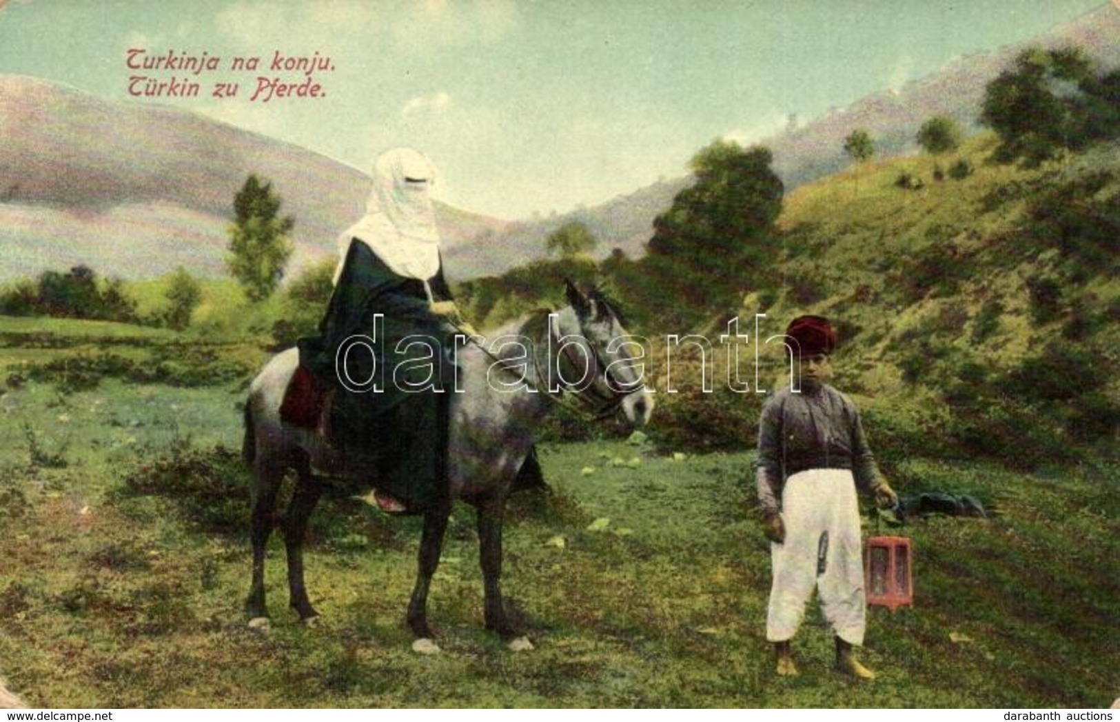 ** T2/T3 Turkinja Na Konju / Tuerkin Zu Pferde / Turkish Woman On Horseback, Folklore, Traditional Costume. W. L. Bp. 19 - Zonder Classificatie