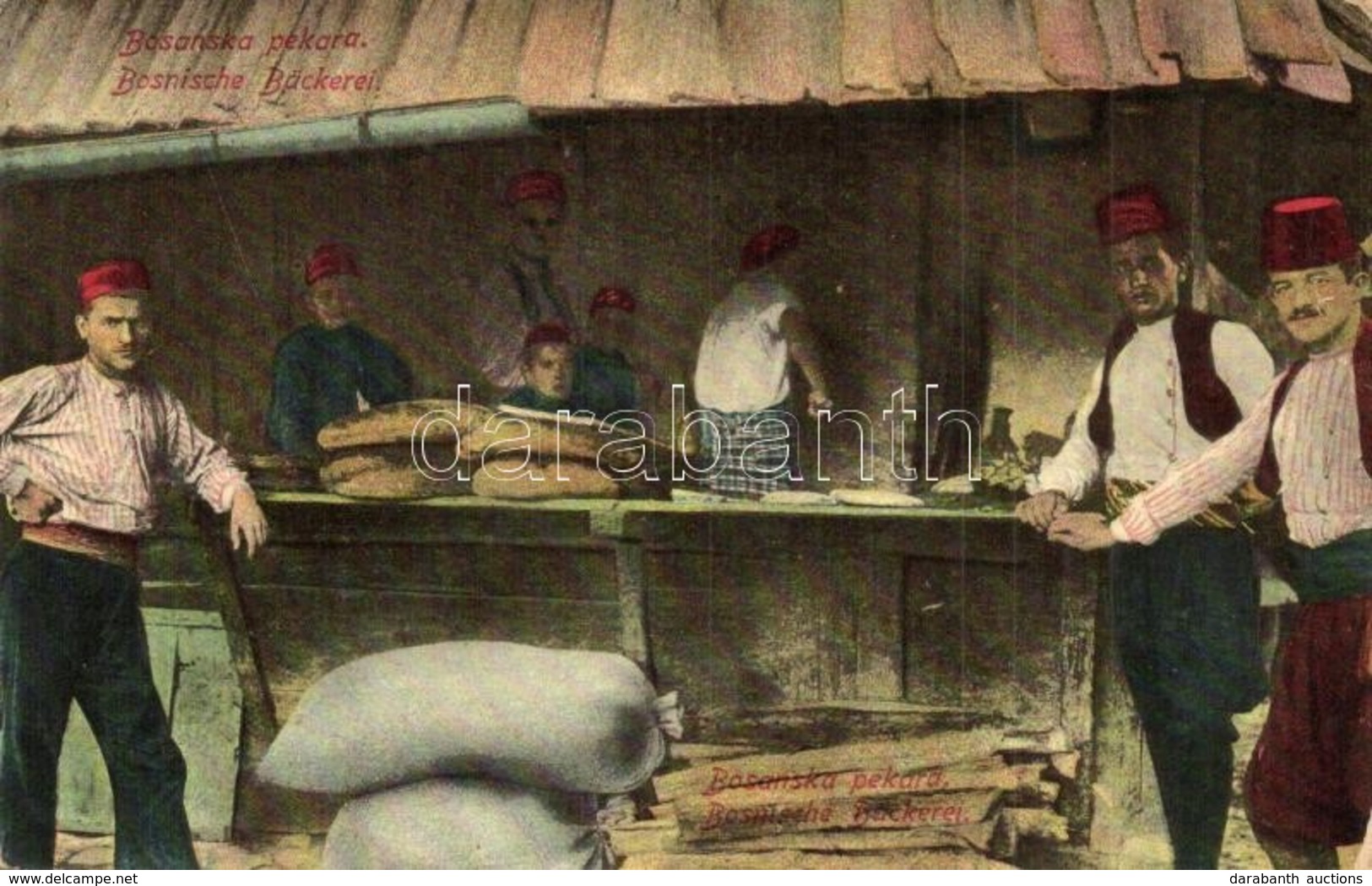 * T3 Bosanska Pekara / Bosnische Baeckerei / Bosnian Bakery, Folklore, Traditional Costume. W. L. Bp. 1910. No. 9. (szak - Unclassified