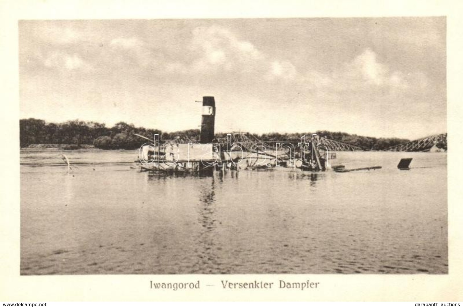 * T1 Ivangorod, Iwangorod; Els? Vilaghaboruban Felrobbantott Hid Es Hajo / WWI Destroyed Bridge And Steamship. Jos. Drot - Non Classificati