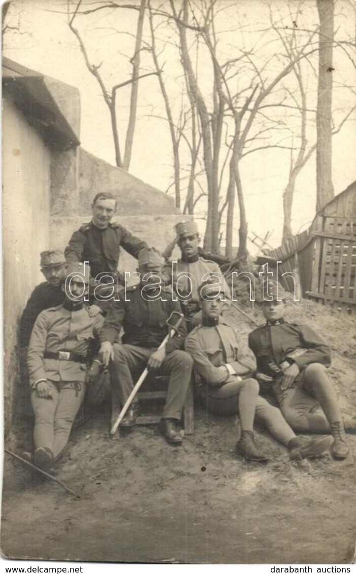 ** T2/T3 Osztrak-magyar Huszar Katonak Csoportkepe / WWI Austro-Hungarian Hussar Soldiers Group Photo - Unclassified