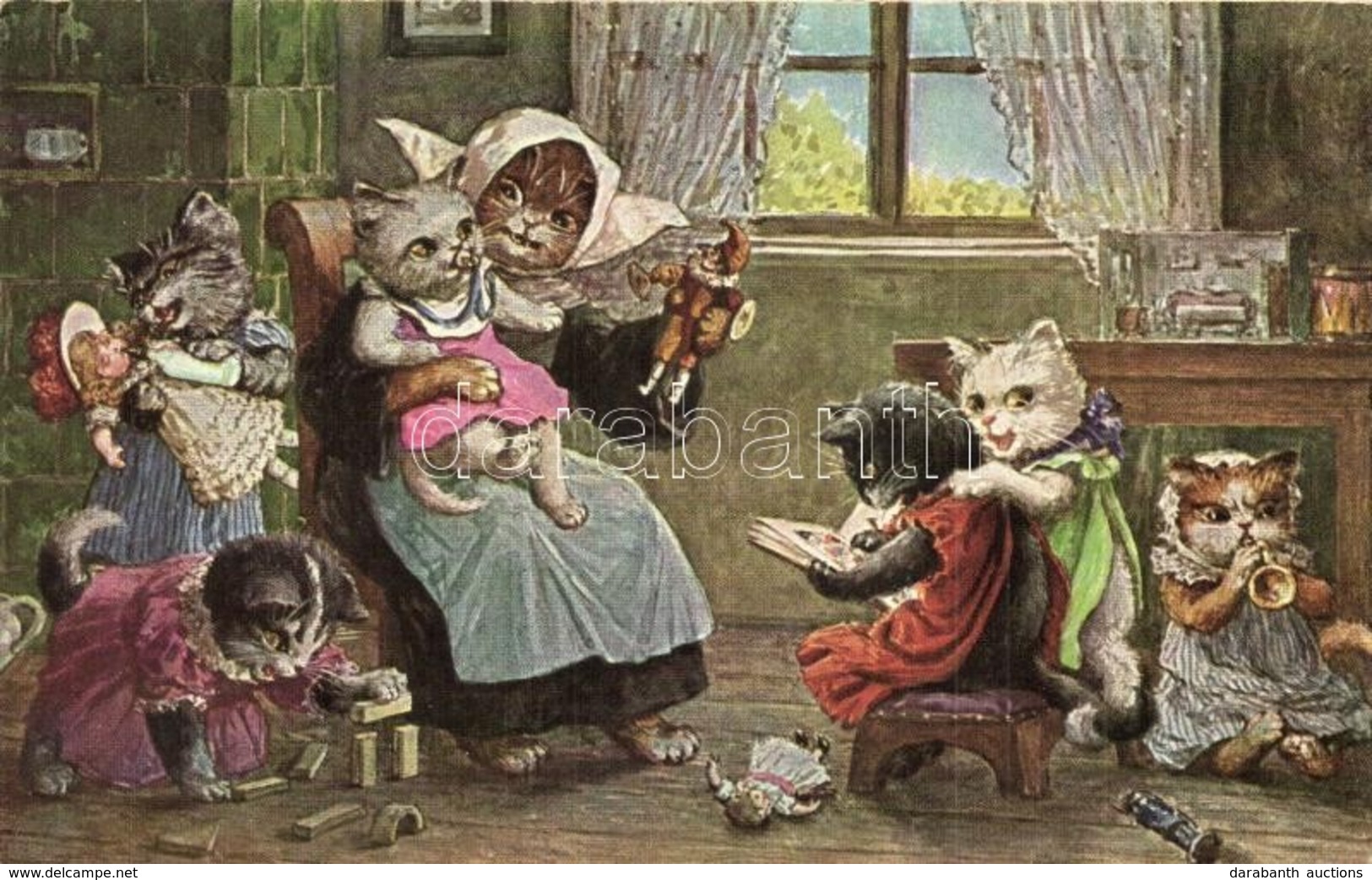 ** T2 Cats Playing With Toys. T. S. N. Serie 1882. (6 Dess.) S: Arthur Thiele - Non Classificati