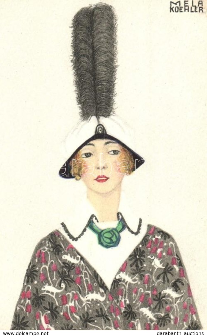 ** T1 Lady With Feather Hat. B.K.W.I. 481-6. S: Mela Koehler - Zonder Classificatie