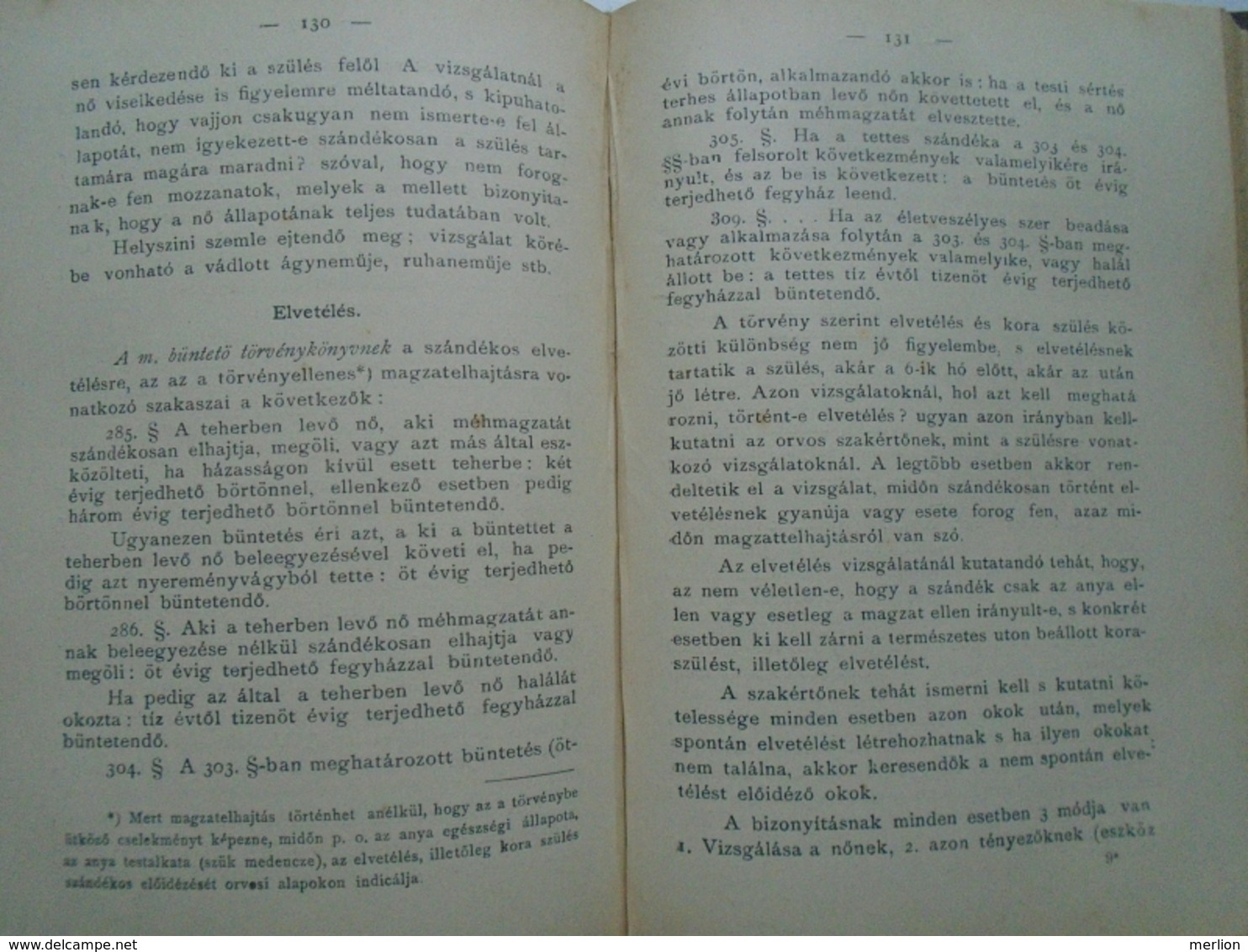 B002  Törvényszéki Orsvosszakértöi Eljárás -Dr. Fölváry Elek 1891 - Hungarian Language - Autres & Non Classés