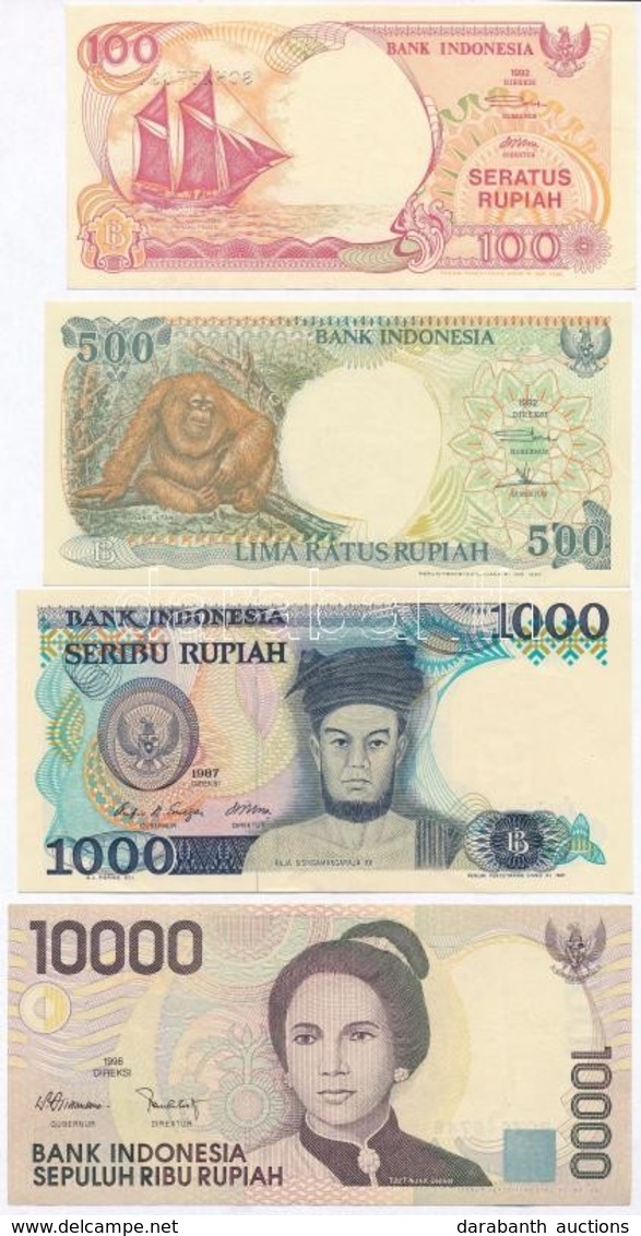 Indonezia 1987. 1000R + 1992. 100R + 500R + 1998. 10.000R T:II-III Szep Papir
Indonesia 1987. 1000 Rupiah + 1992. 100 Ru - Unclassified