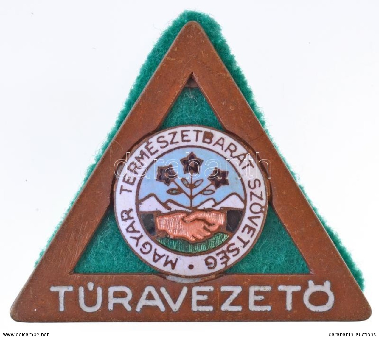 ~1950. 'Magyar Termeszetbarat Szoevetseg - Turavezet?' Zomancozott Fem Jelveny (35x42mm) T:2 - Unclassified