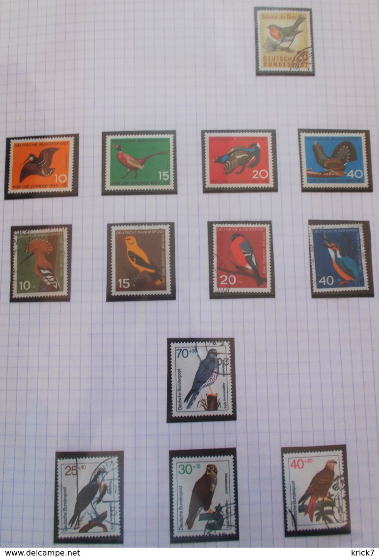 Thématique "Oiseaux" Timbres Obl. Et Neuf De La R.F.A. (3 Scans) - Collections, Lots & Series