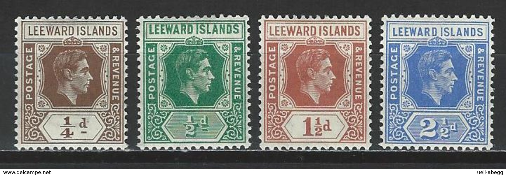 Leeward Islands SG 95a, 96, 101, 105a, Mi 87, 88, 92, 96 * MH - Leeward  Islands
