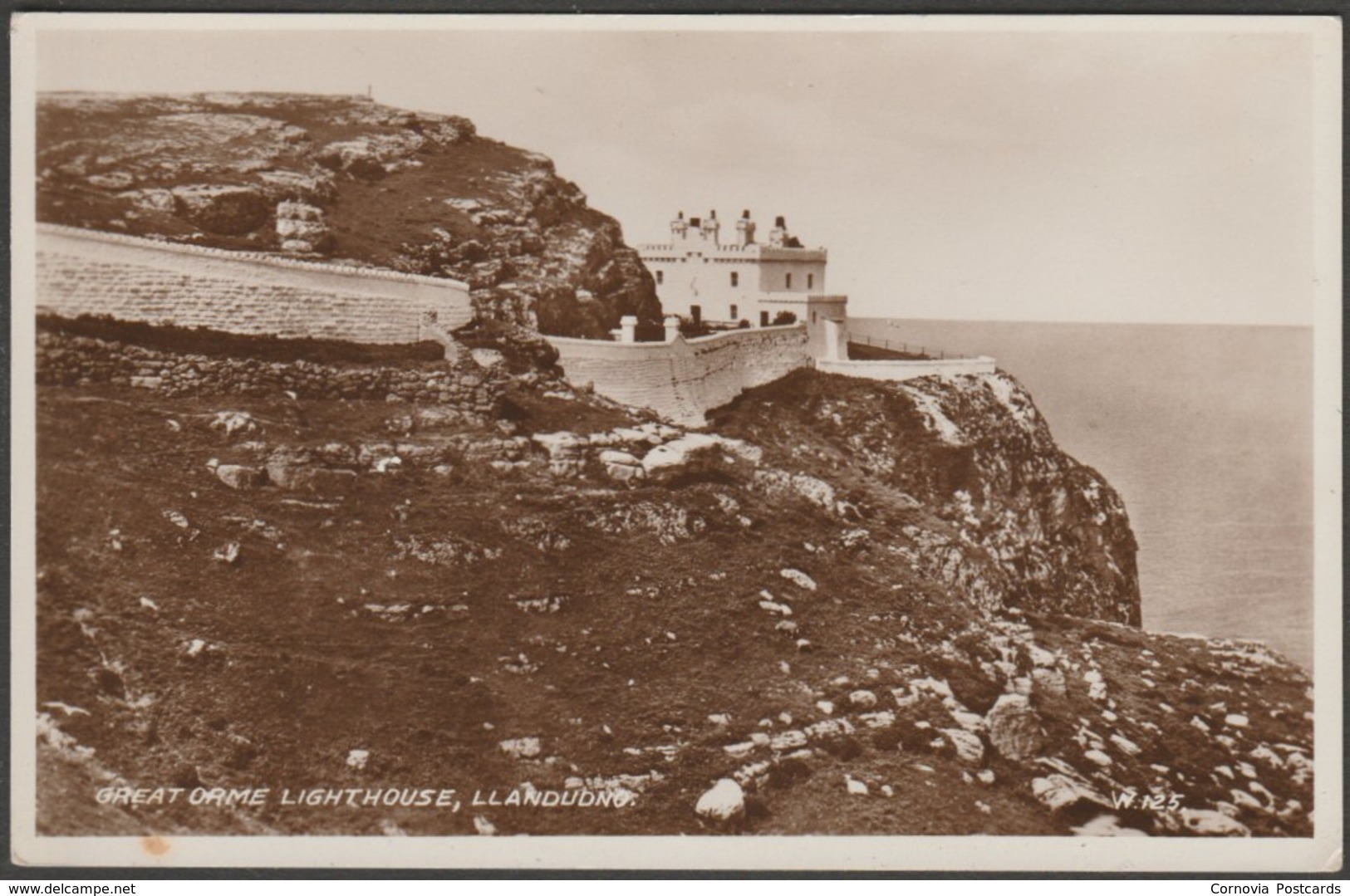 Great Orme Lighthouse, Llandudno, Caernarvonshire, 1937 - Valentine's RP Postcard - Caernarvonshire