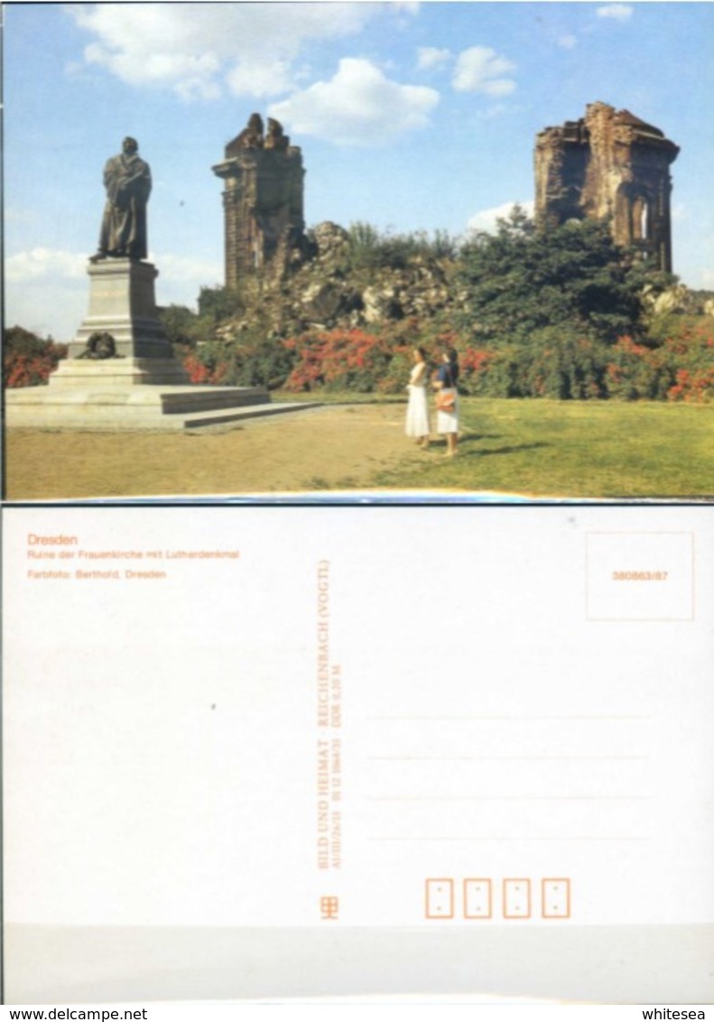 Ak DDR - Dresden - Ruine Der Frauenkirche Mit Lutherdenkmal - Dresden