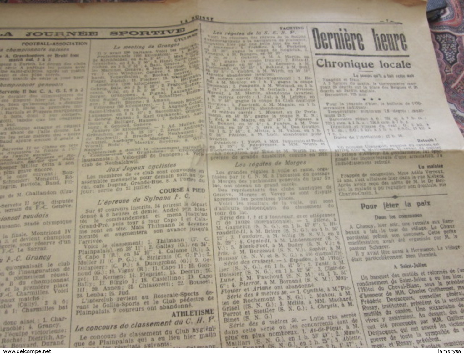 LA SUISSE GENÈVE DERNIÈRES NOUVELLES DE LA NUIT JOURNAL QUOTIDIEN N° 81 LUNDI 30 MAI 1919 APRES GUERRE LIRE TITRES. PUBS