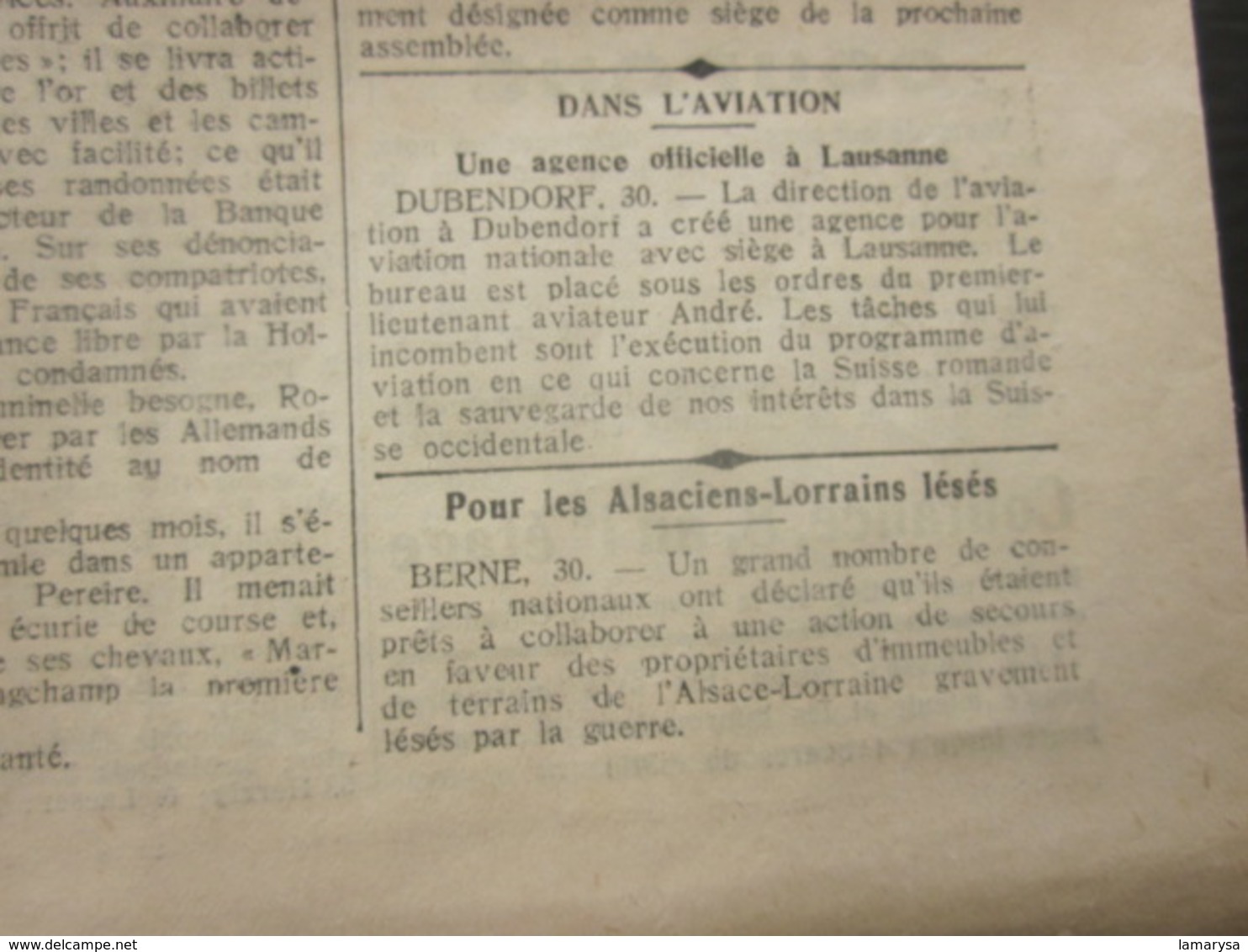 LA SUISSE GENÈVE DERNIÈRES NOUVELLES DE LA NUIT JOURNAL QUOTIDIEN N° 81 LUNDI 30 MAI 1919 APRES GUERRE LIRE TITRES. PUBS