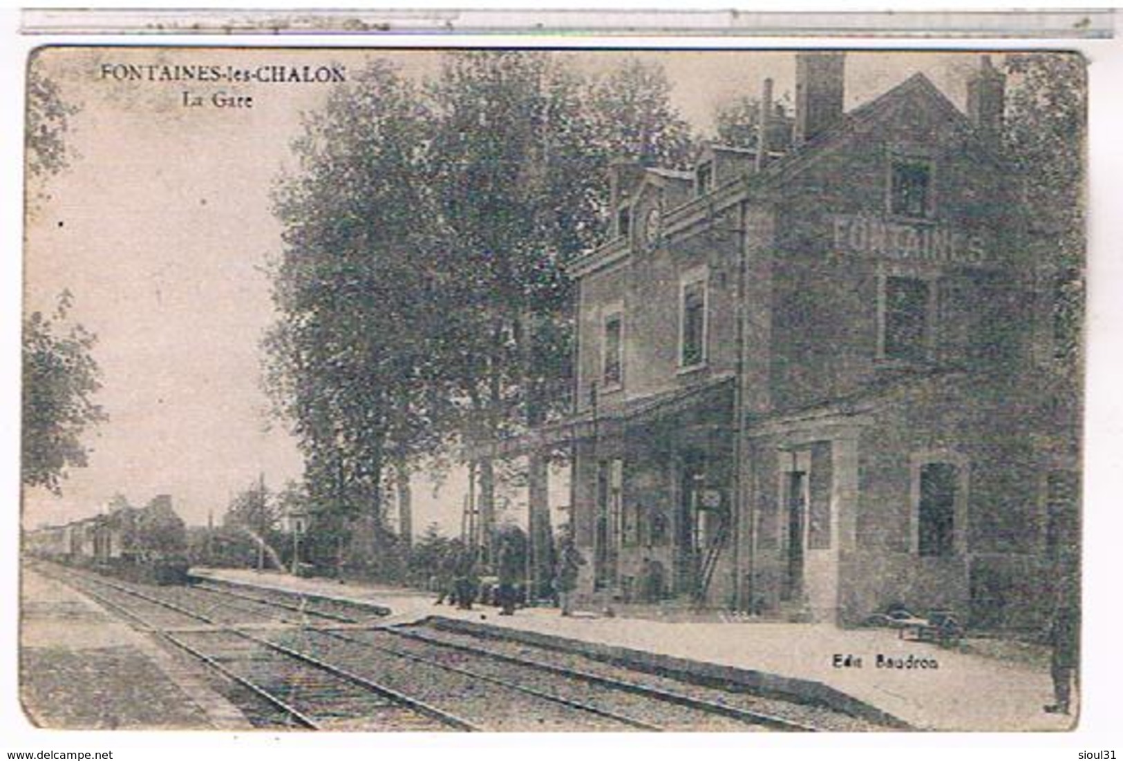 71  FONTAINES  LES  CHALON  LA  GARE   + TRAIN    BE  OO597 - Autres & Non Classés