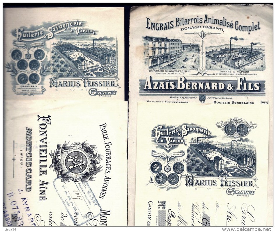 SUPER LOT 17 LETTRES DE CHANGE AVEC EN-TËTE- BELLES ILLUSTRATIONS- USINES-  DEBUT XX° S- LIEUX DIVERS- 5 SCANS - Bills Of Exchange