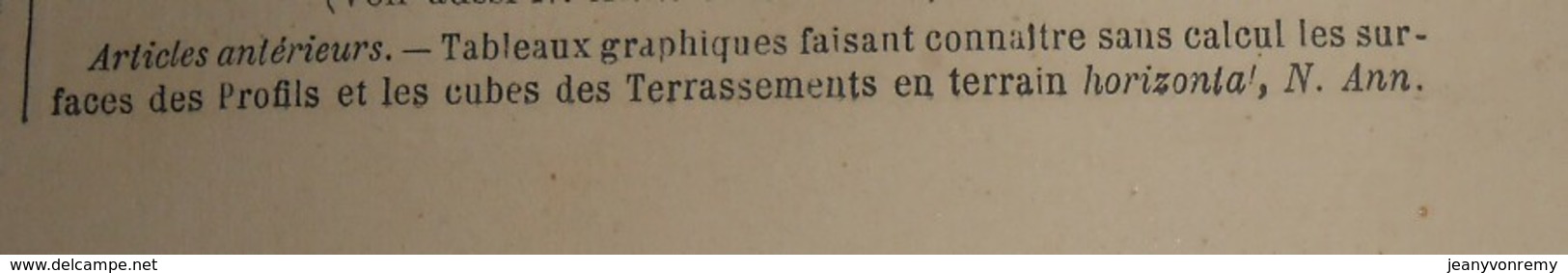 Plan De Tableaux Graphiques Pour Des Profils De Terrassements. Compagnie Des Chemins De Fer Des Charentes. 1866 - Travaux Publics