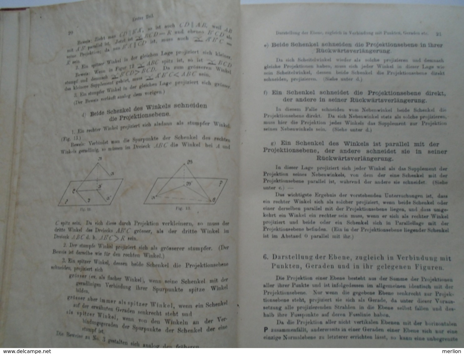 B005   Lehrbuch  Der Darstellenden Geometrie Von Karl Vetters -  Hannover 1902  -Chemnitz 1902 - Libros Antiguos Y De Colección