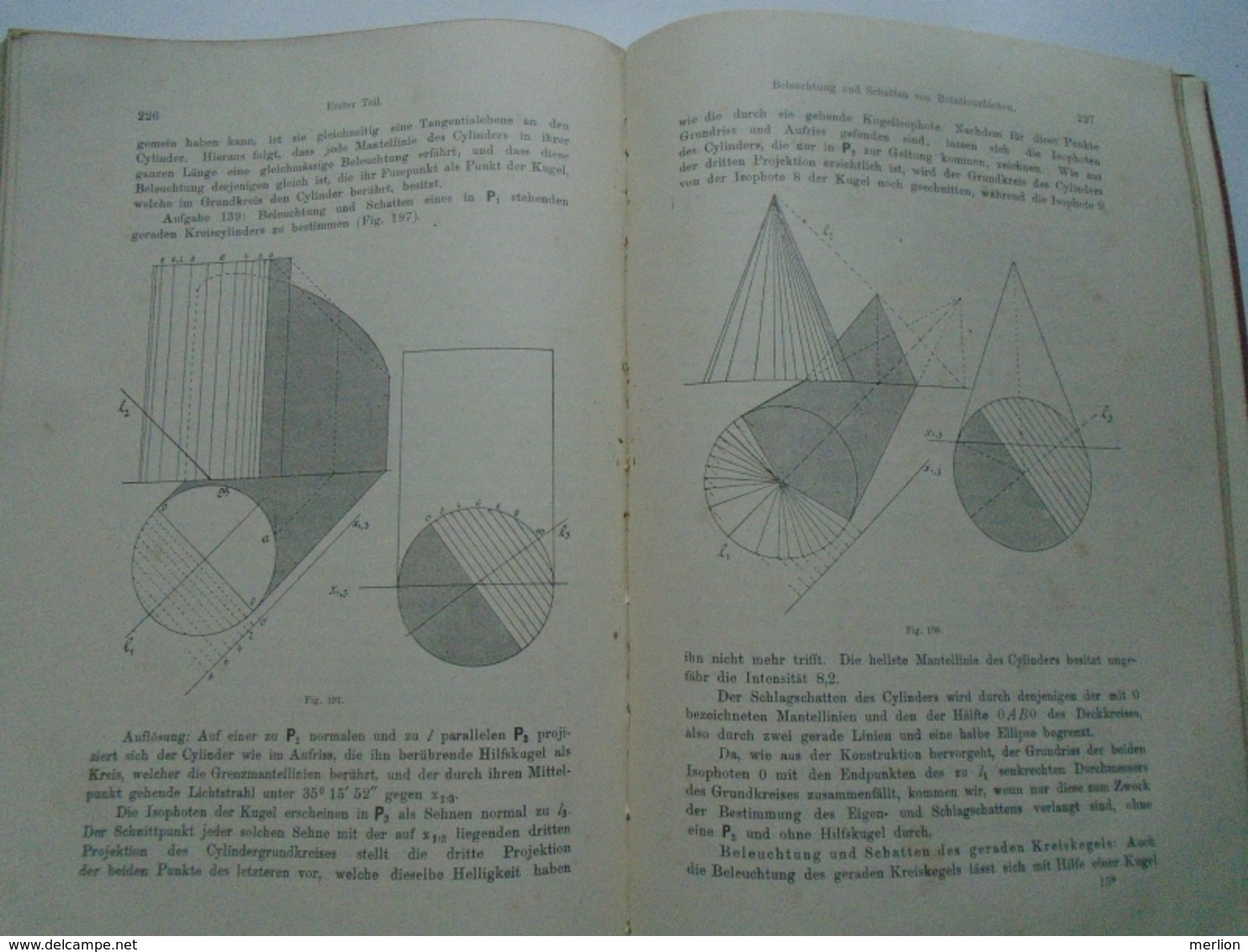 B005   Lehrbuch  der darstellenden Geometrie von Karl Vetters -  Hannover 1902  -Chemnitz 1902