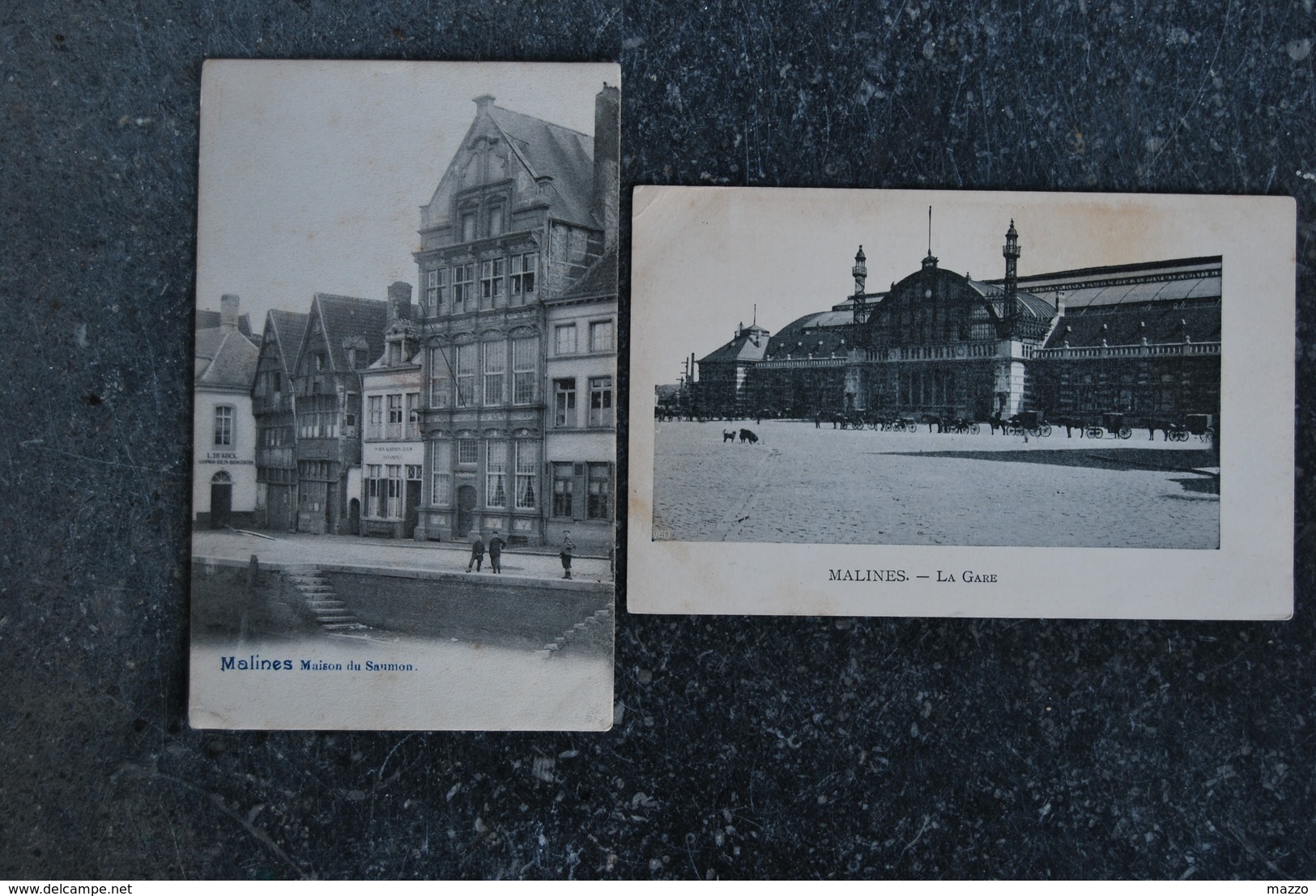 1263/ MALINES - La Gare + Maison Du Saumon (2 Cartes) - Machelen