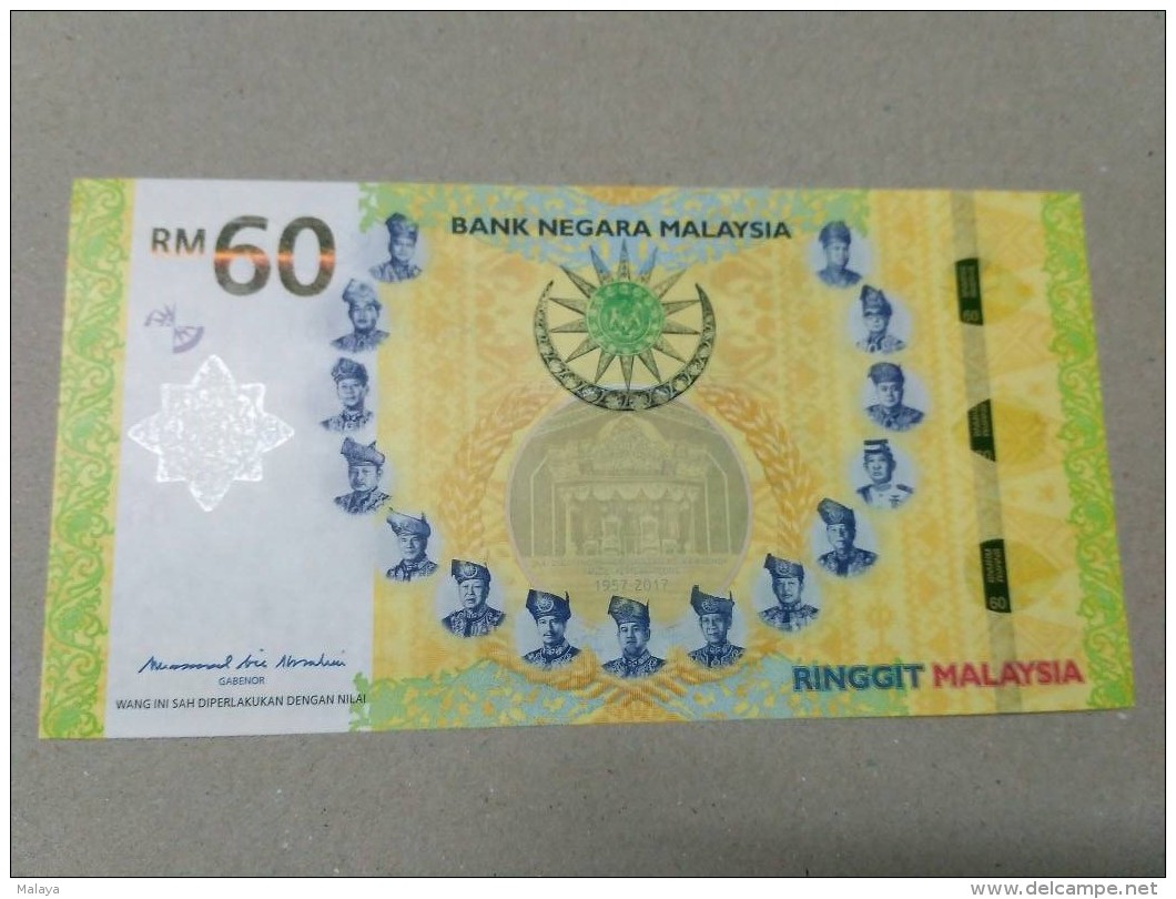 Malaysia 60 Ringgit RM60 2018 2017 60th LIMITED Offer KING COMMEMORATIVE Folder UNC - Malaysia