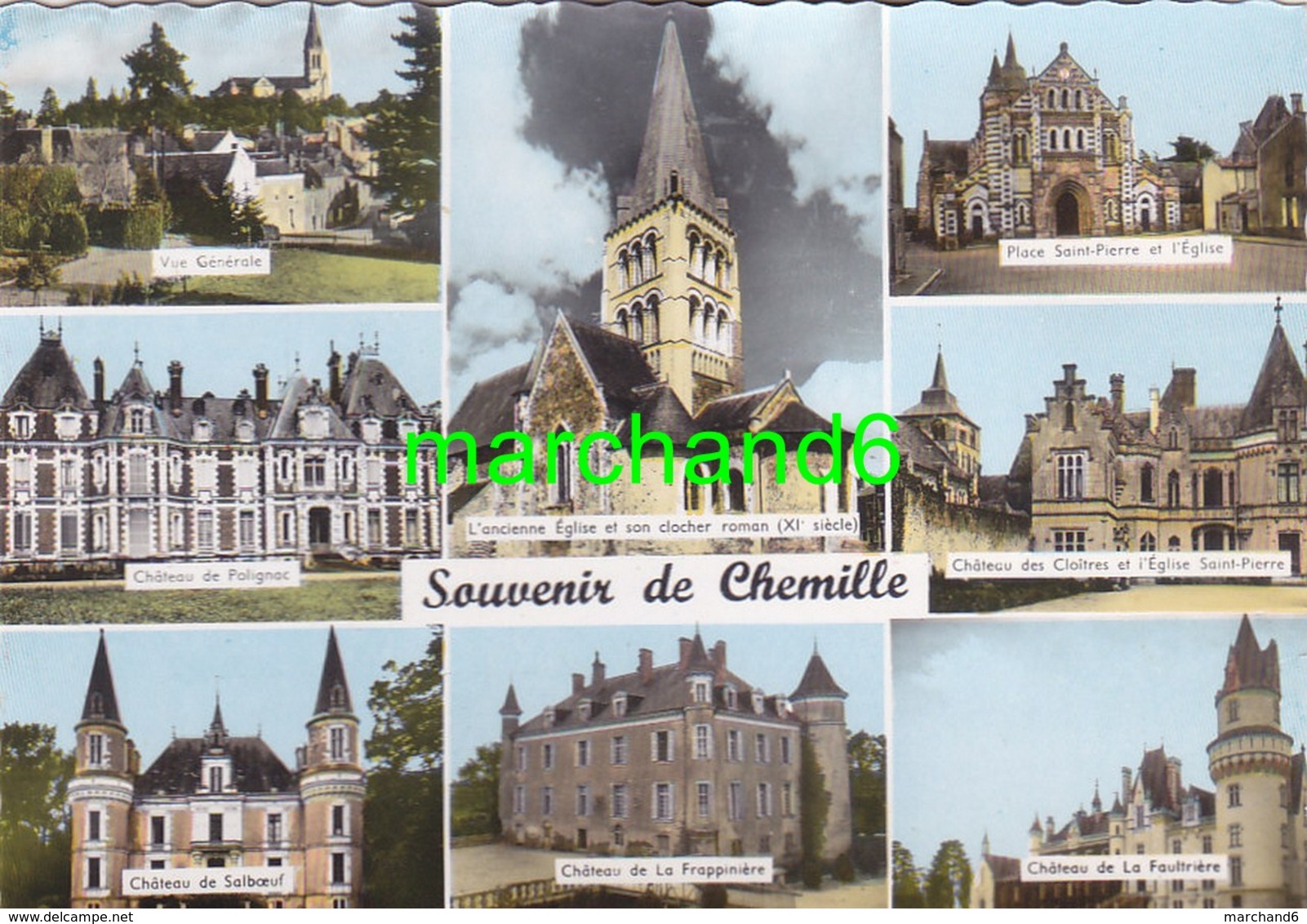 Maine Et Loire Chemillé Vue Générale Place St Pierre Chateau Polignac Salboeuf Frappinière Faultrière Cloitres éd Artaud - Chemille