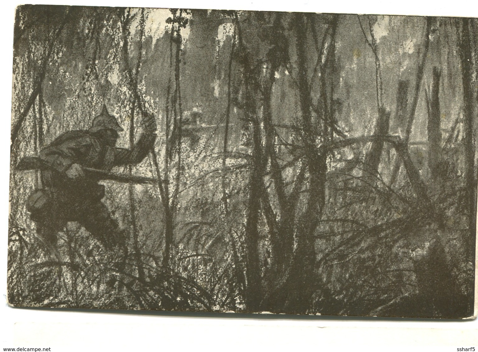 1916 Feldpost S.B. III Ball. ... Violett 33. INF. DIV. Auf AK In Den Wäldern Frankreichs - Briefe U. Dokumente