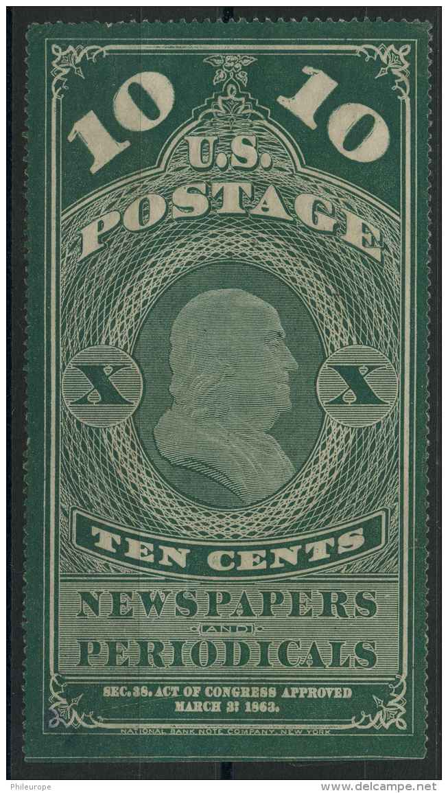 Etats Unis (1865) Etats Unis Journaux N 2 Sans Gomme - Dagbladzegels