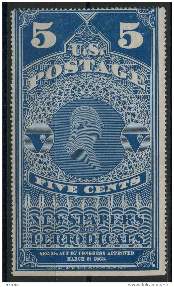 Etats Unis (1865) Journaux N 4 (Sans Gomme) - Zeitungsmarken & Streifbänder