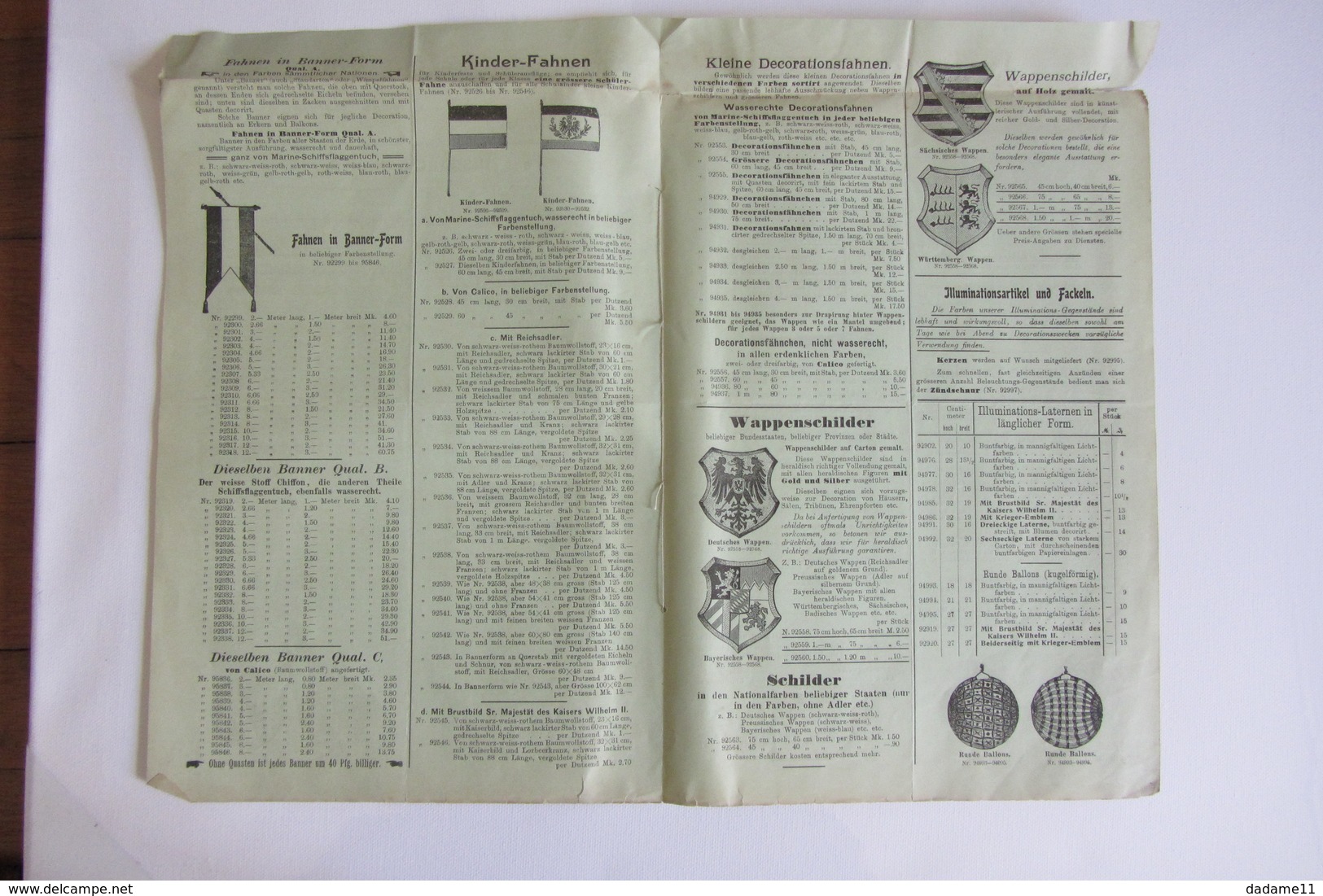 Document Publicitaire  Pour L'achat De Drapeaux Et Autres Avant 1900 Est Ronner In Ronn Am Rhein - 1800 – 1899