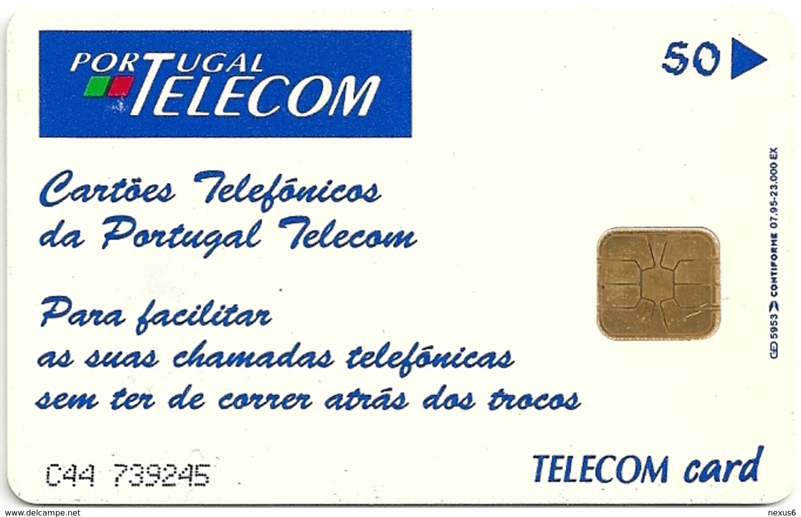 Portugal - PT - Alcatel (chip) - PT051 - 50 Units, 23.000ex, 07.1995, Used - Portugal