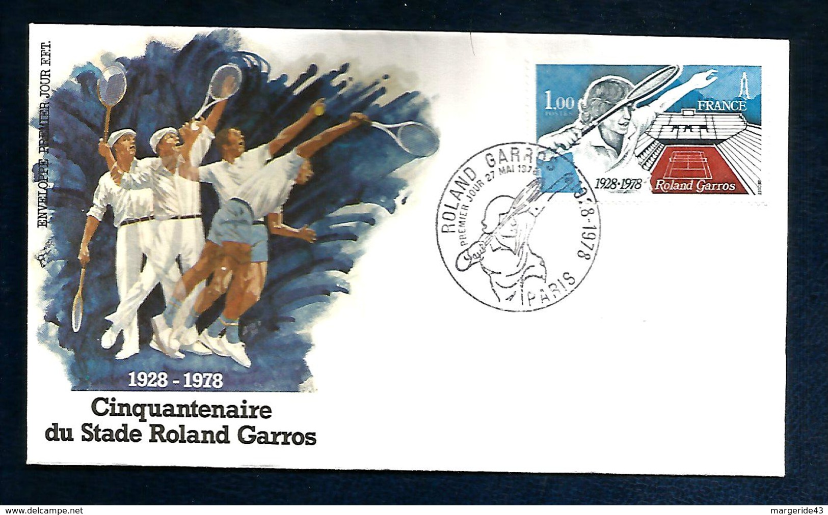 FDC 1978 TENNIS ROLAND GARROS - 1980-1989