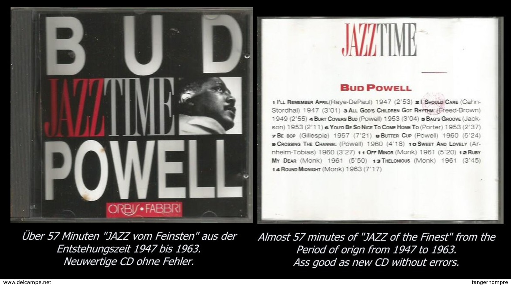 57 Minuten Jazz Von Bud Powell Von 1947 - 1963 - Jazz Of Finest - From 1947 - 63 - Jazz