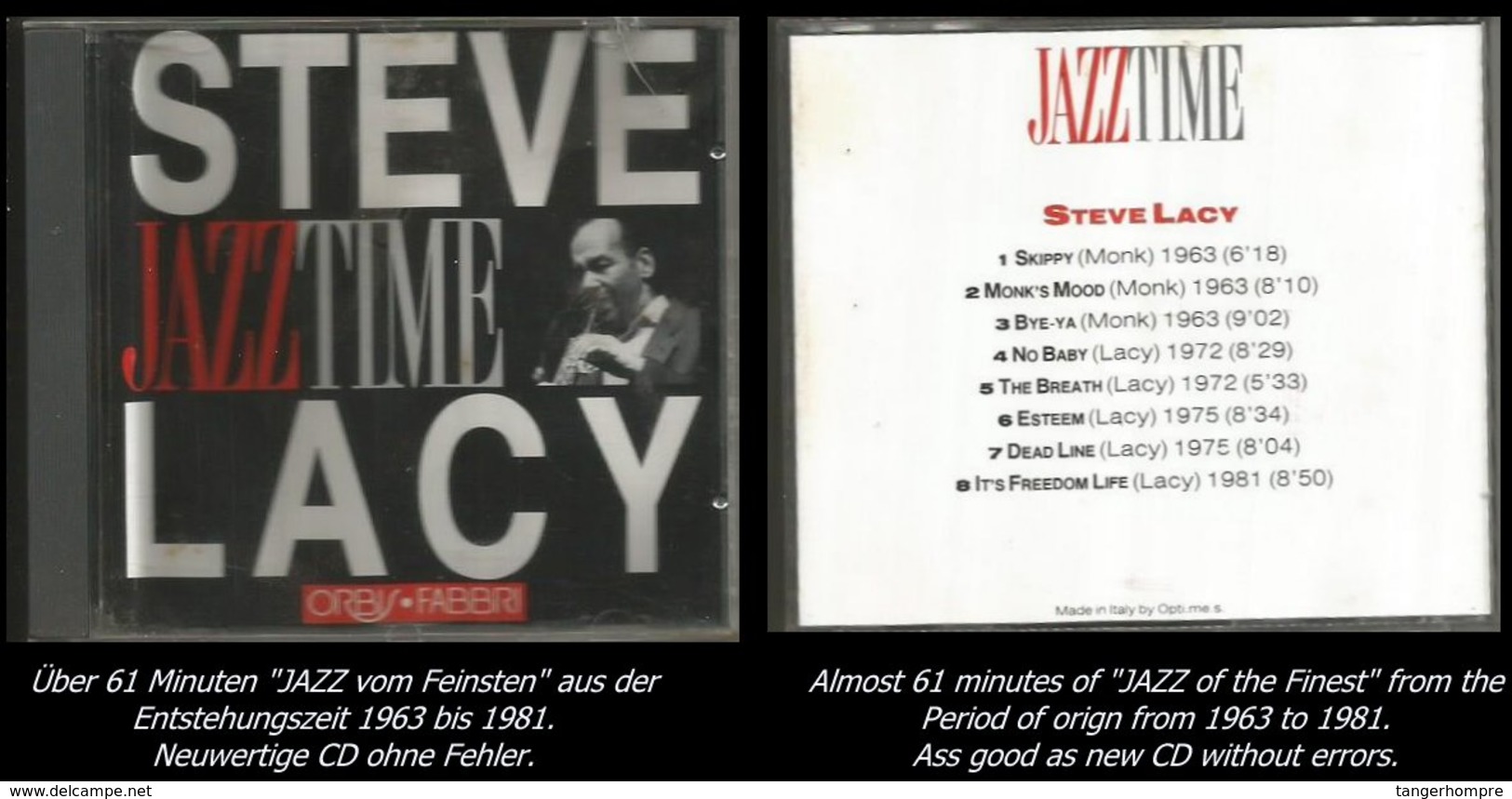 61 Minuten Jazz Von Steve Lacy Von 1963 - 1981 - Jazz Of Finest - From 1963 - 81 - Jazz