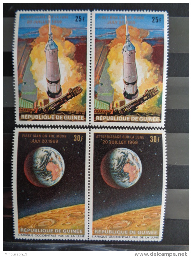 GUINEE 1969 N° 392 à 405  ** ( MANQUE N° 396 &amp; 397 ) - L'HOMME SUR LA LUNE - Guinée (1958-...)