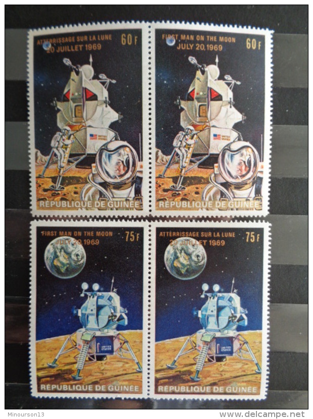 GUINEE 1969 N° 392 à 405  ** ( MANQUE N° 396 &amp; 397 ) - L'HOMME SUR LA LUNE - Guinée (1958-...)