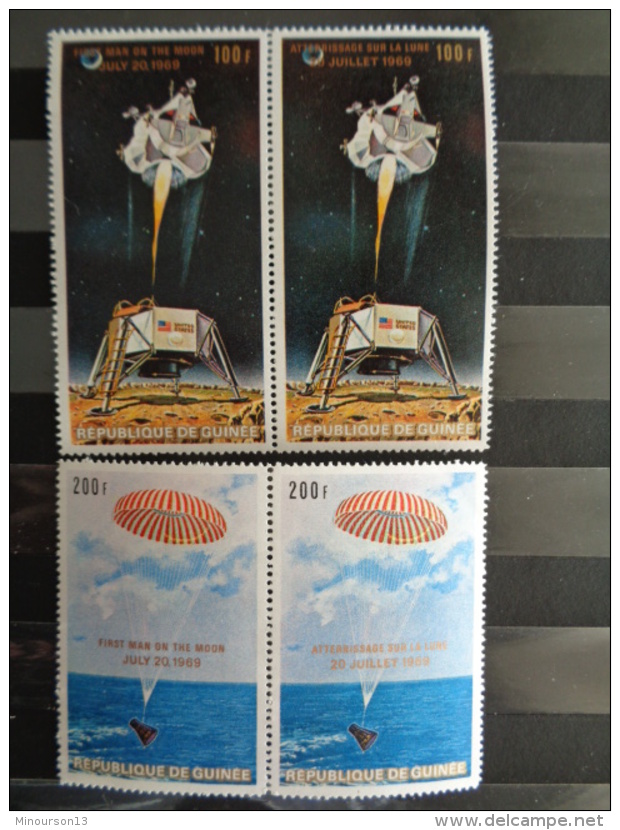 GUINEE 1969 N° 392 à 405  ** ( MANQUE N° 396 &amp; 397 ) - L'HOMME SUR LA LUNE - Guinée (1958-...)