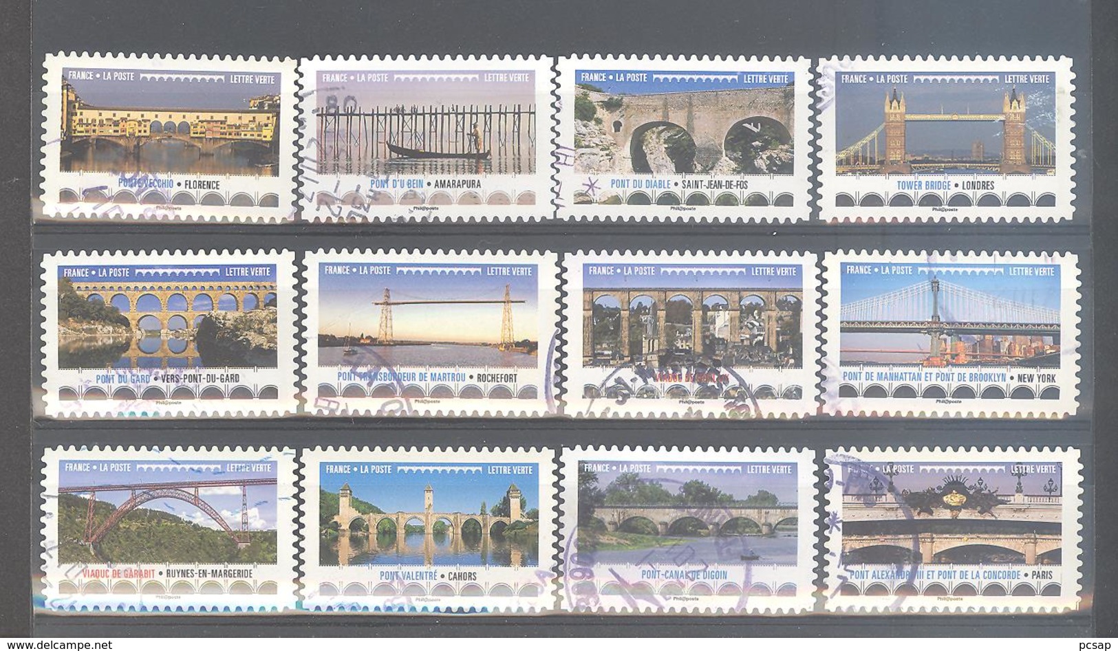 France Autoadhésifs Oblitérés (Série Complète : Ponts Et Viaducs) (cachet Rond) - Used Stamps