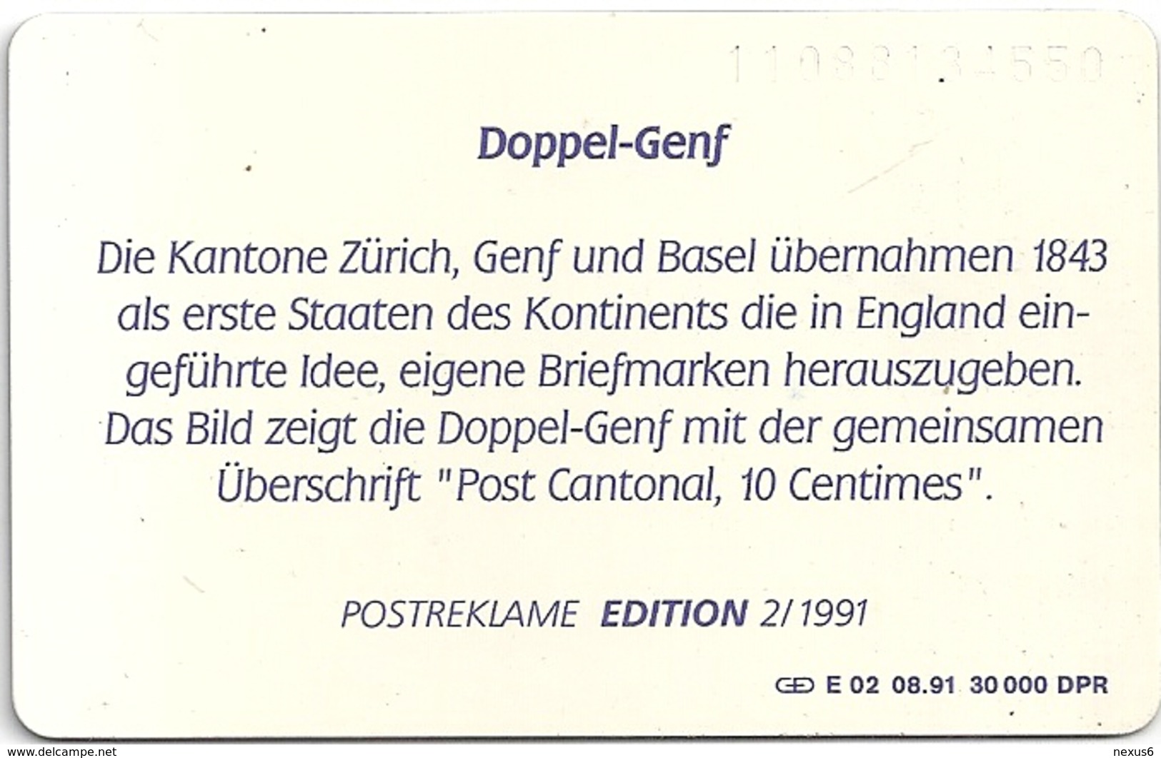 Germany - Briefmarken 2 - Doppel-Genf - E 02-08.91 - 30.000ex, Used - E-Series : D. Postreklame Edition