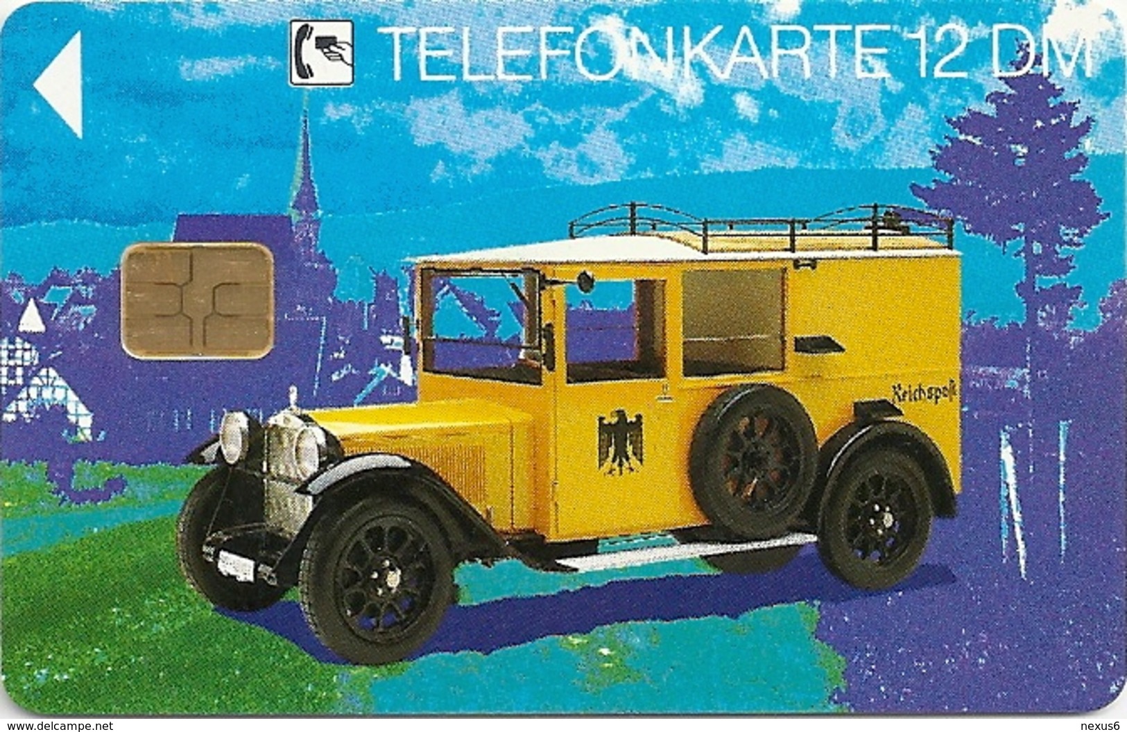 Germany - Historische Postautos 1 - Landpostkraftwagen (1928) - E 09-09.93 - 50.000ex, Used - E-Series : D. Postreklame Edition