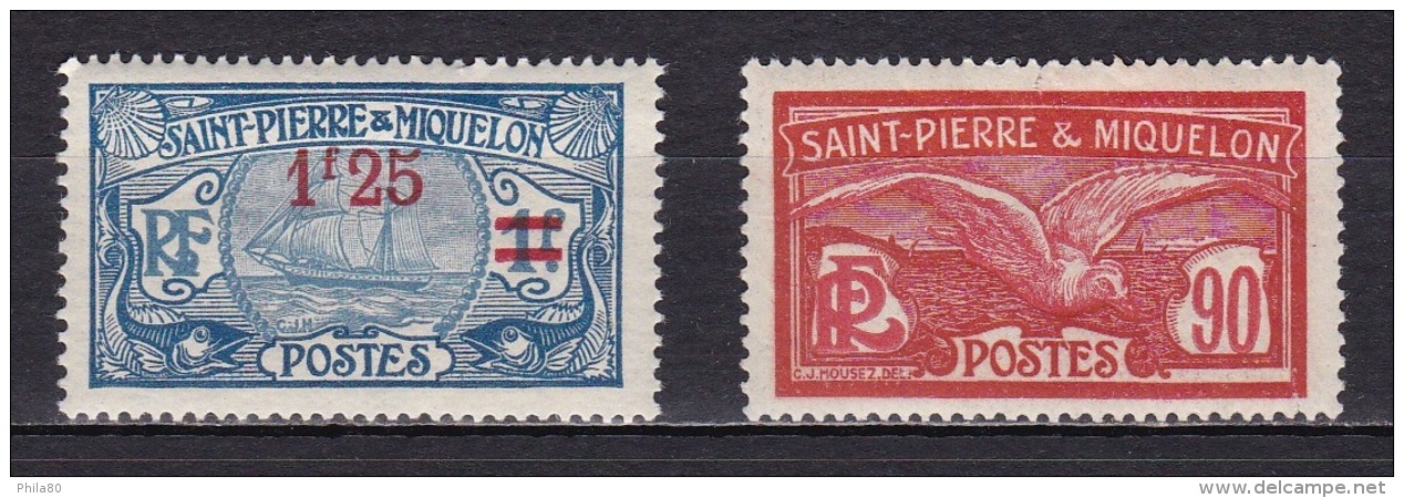 St Pierre Et Mqn N°124*, 129* - Neufs