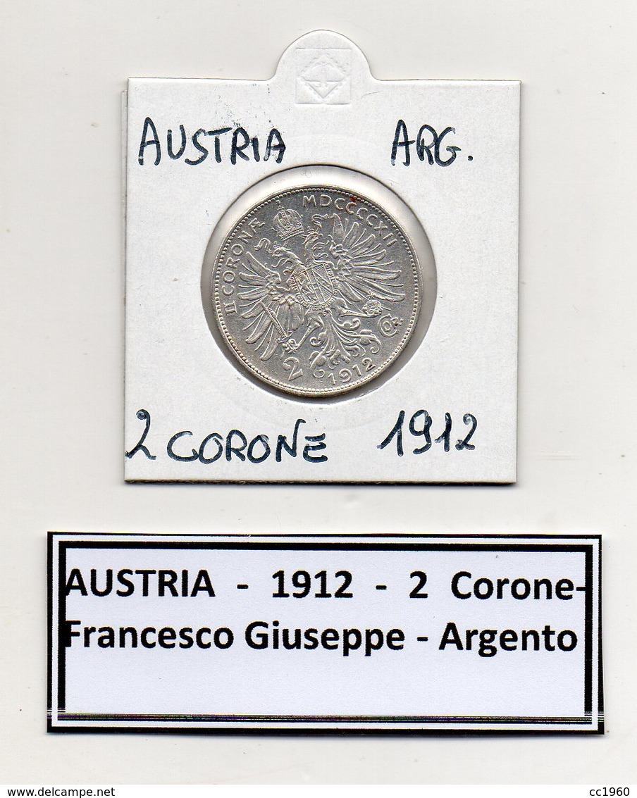 Austria - 1912 - 2 Corone - Francesco Giuseppe - Argento - (MW443) - Austria