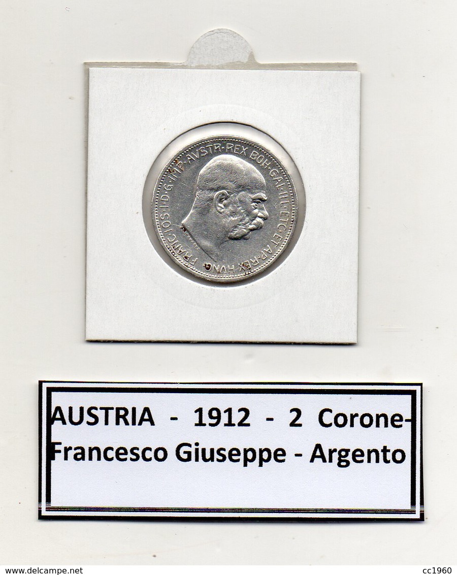 Austria - 1912 - 2 Corone - Francesco Giuseppe - Argento - (MW443) - Austria