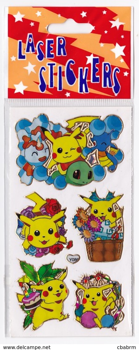 Scrapbooking - Pochette de 1 feuille de stickers POKEMON PIKACHU