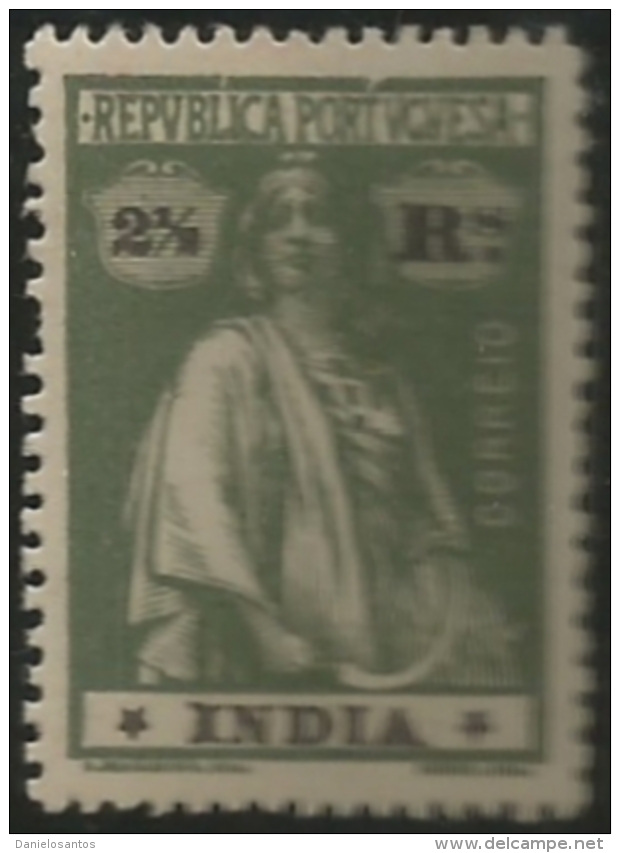 Portuguese India 1913-21 Ceres Name And Value In Black A21 Hinge Mark - Posta