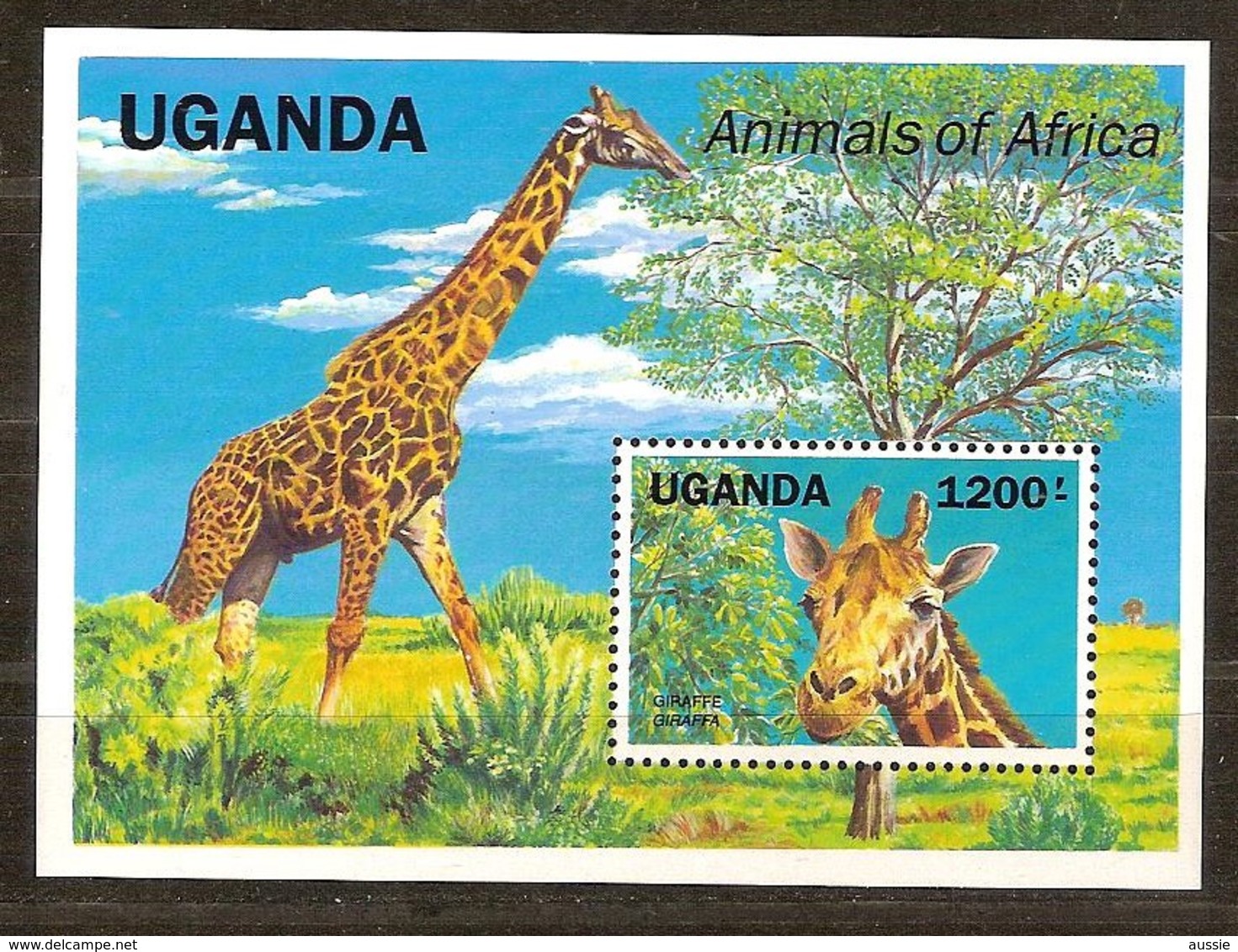 Ouganda Uganda Oeganda 1991 Yvertn° Bloc 148 *** MNH Cote 12 Euro Faune Girafe Giraffe - Ouganda (1962-...)