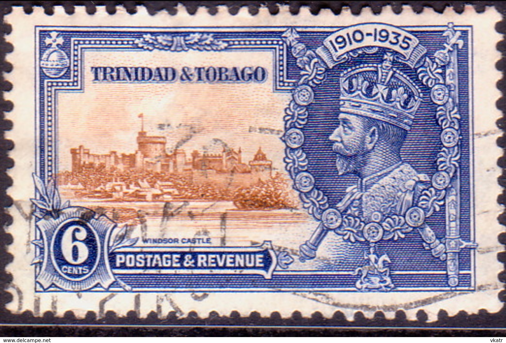 TRINIDAD & TOBAGO 1935 SG #241 6c Used Silver Jubilee - Trindad & Tobago (...-1961)