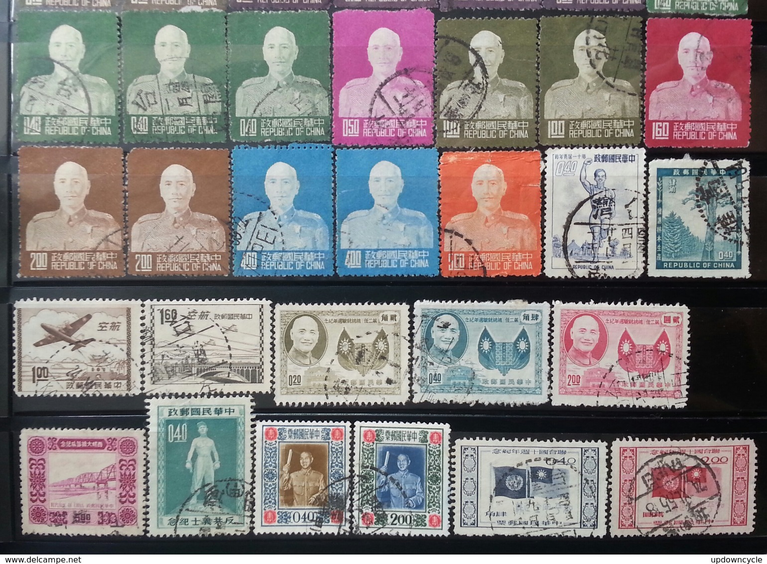 Taiwan ROC 1950-1959 100 Used Stamps Mixed Conditions2 Pages - Gebruikt