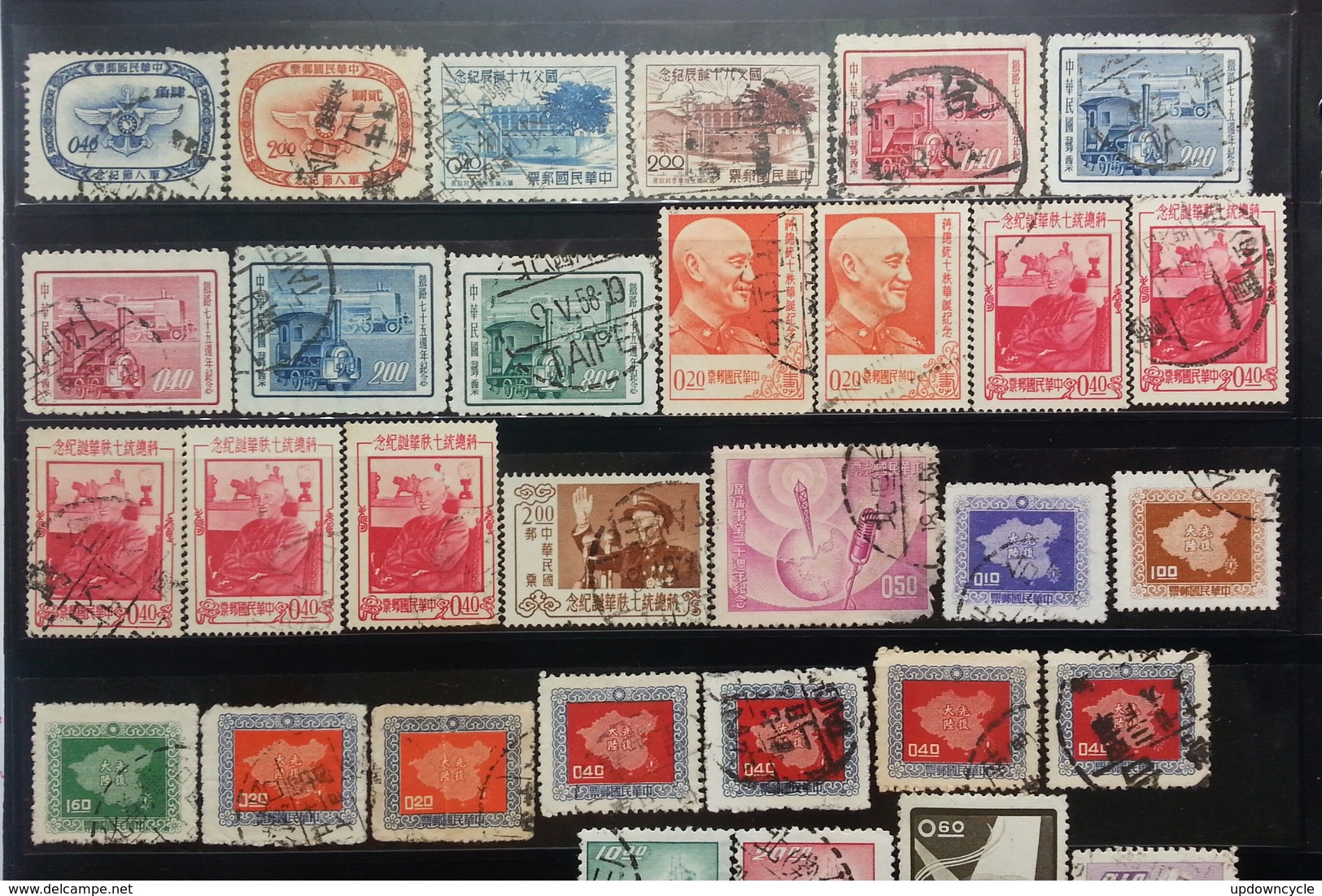 Taiwan ROC 1950-1959 100 Used Stamps Mixed Conditions2 Pages - Oblitérés